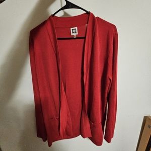 Anne Klein Red Kint Cardigan